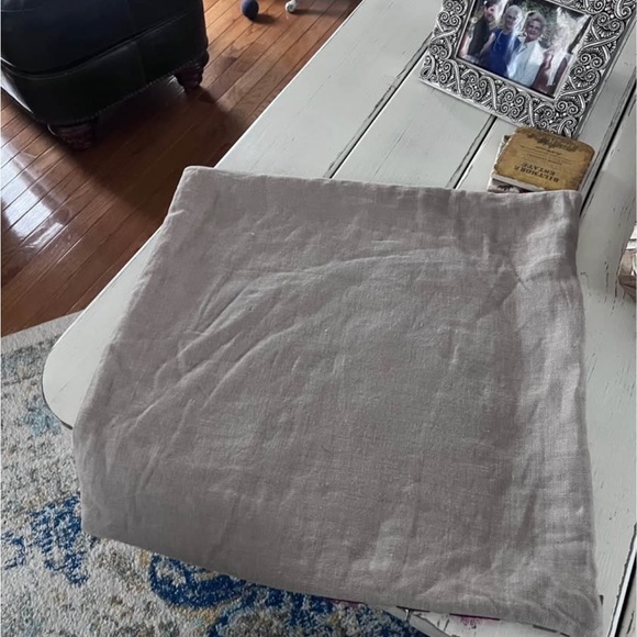 Pottery Barn Burgundy and Gray Striped Throw Pillow Covers (2) - Picture 4 of 5